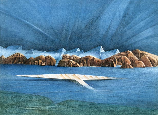 Acropoli 1984, water colour on card, 24.3 x 33.7 cm
